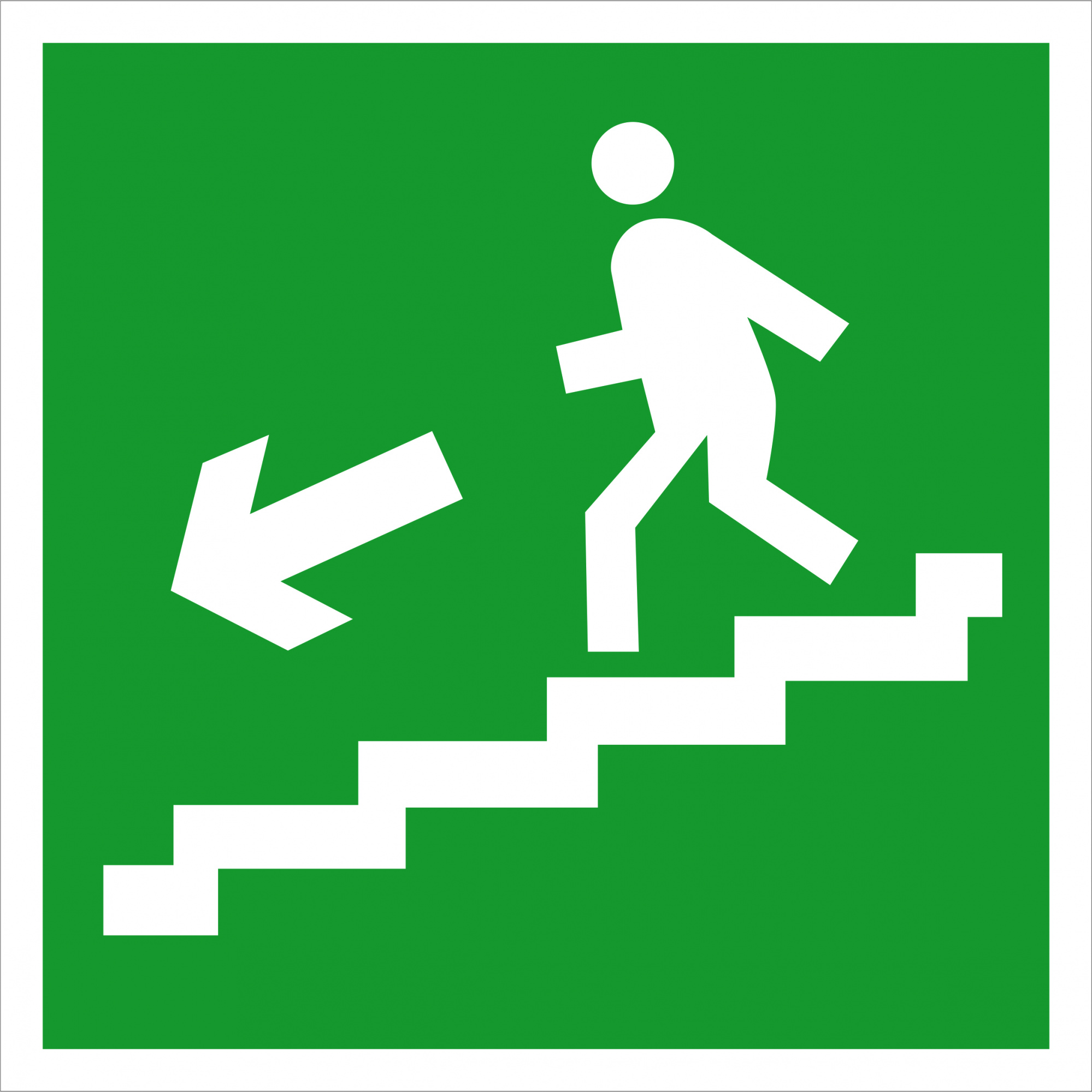 (Знак 2.10) Направление к эвакуационному выходу по лестнице вниз