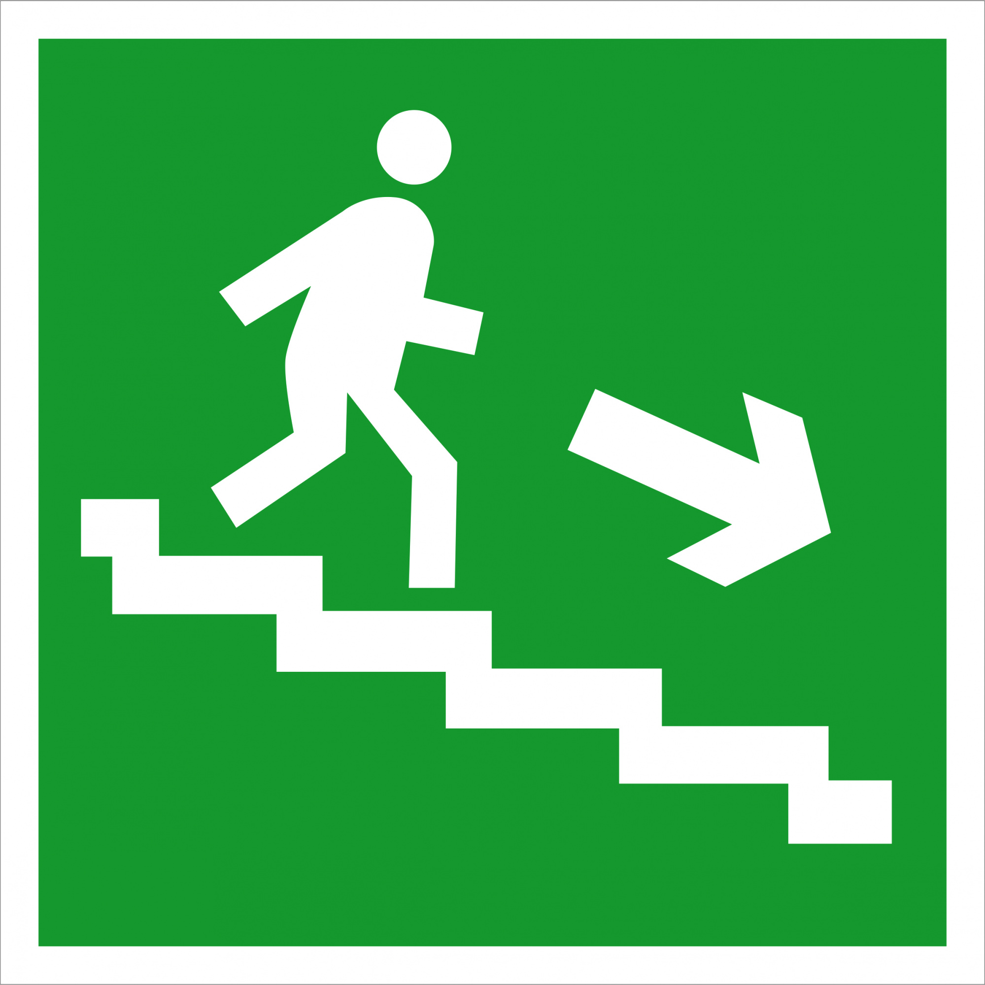 (Знак 2.11) Направление к эвакуационному выходу по лестнице вниз